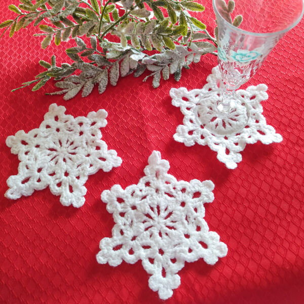 Flakes (x2) - Handmade Crochet Coasters/Decorations - New Christmas Collection - Image 6