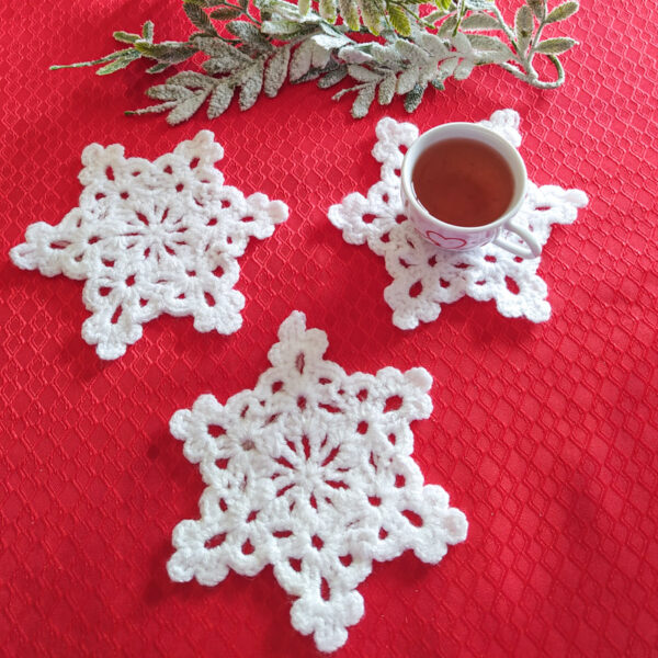 Flakes (x2) - Handmade Crochet Coasters/Decorations - New Christmas Collection - Image 7