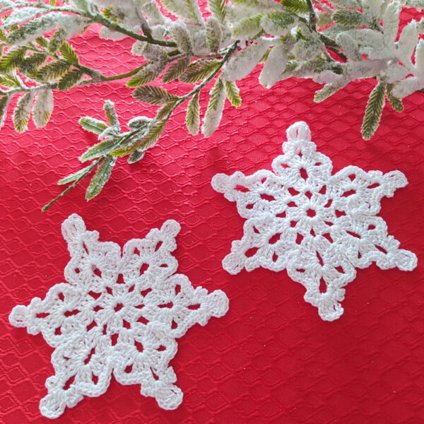 Flakes (x2) - Handmade Crochet Coasters/Decorations - New Christmas Collection - Image 3