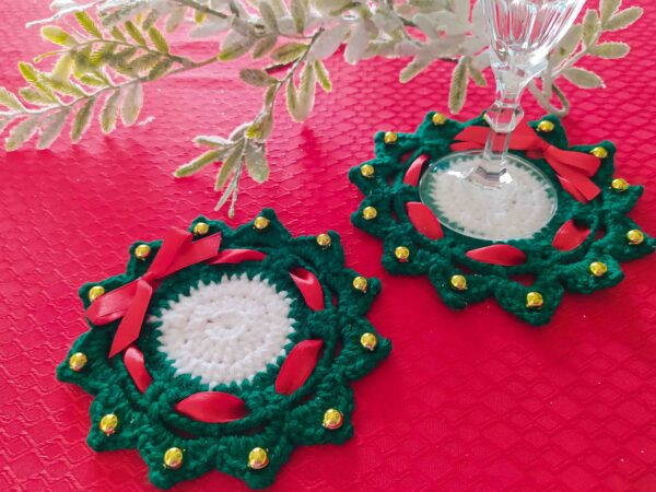 Crown (x2) - Handmade Crochet Coasters - New Christmas Collection - Image 5